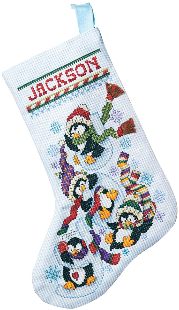 Janlynn Counted Cross Stitch Stocking Kit 18" Long-Penguin Joy